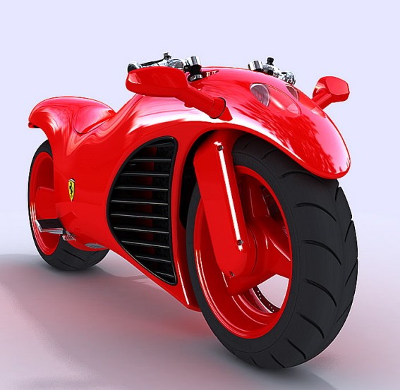 Концептуальный красавец-мотоцикл Ferrari V4
