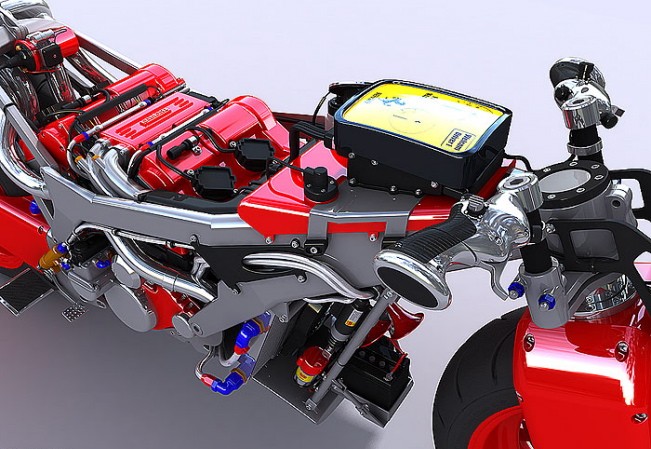 Концептуальный красавец-мотоцикл Ferrari V4